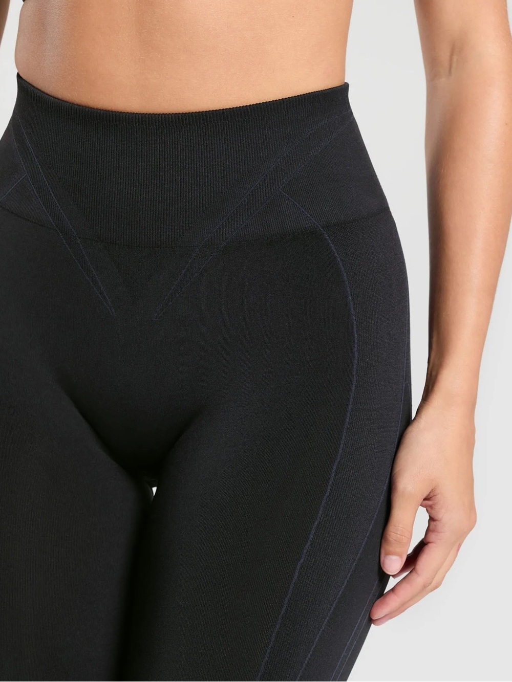 Gymshark Apex Contrast Leggings - Black/Brushed Grey